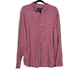 Vineyards Vines Classic Fit Button Down Shirt Red White Size XL
